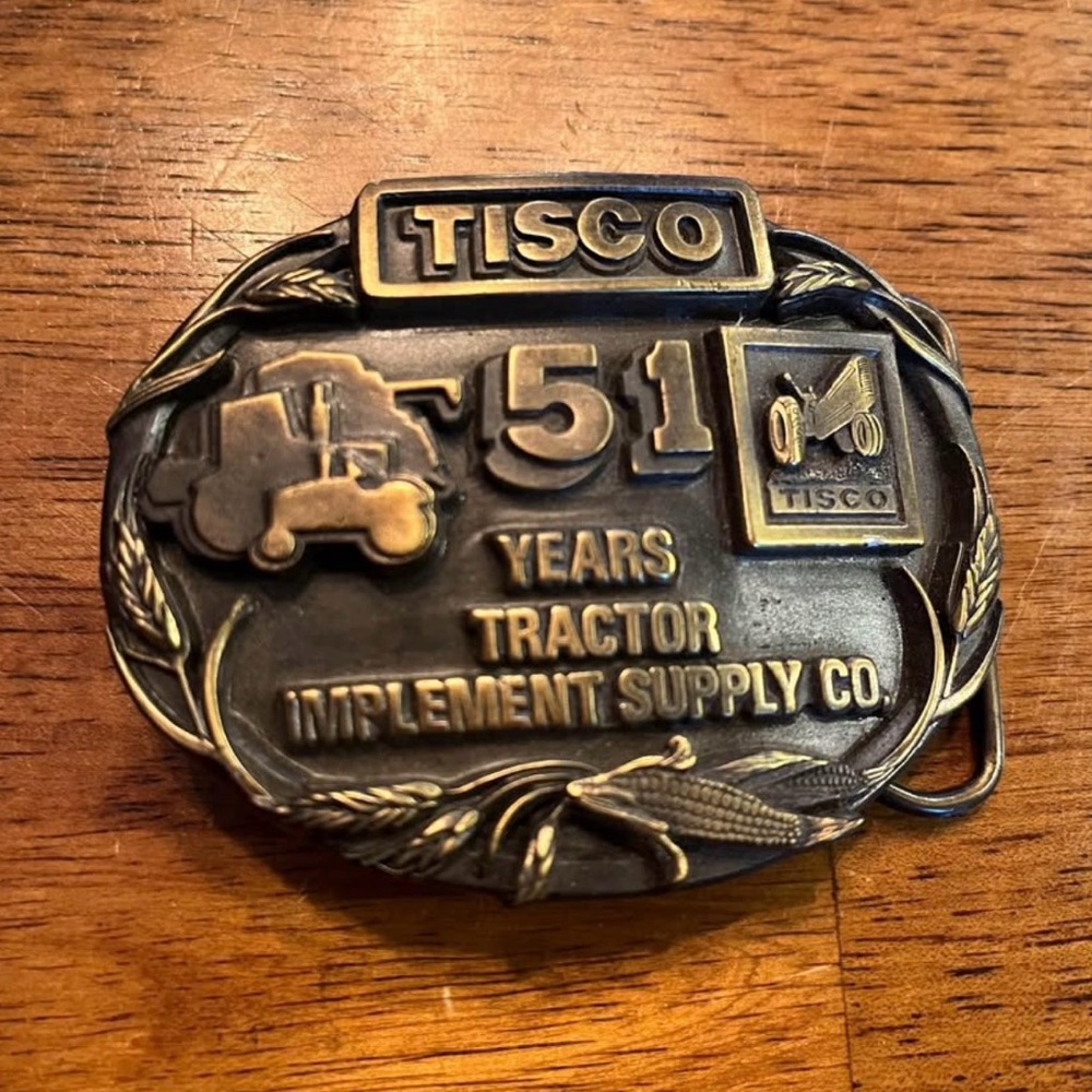 Vintage TISCO Tractor Implement Supply Agriculture 51 years belt buckle
